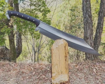 Hand Made 1095 High Carbon steel Machete Rosewood Handle With leather cover