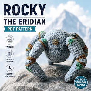 Patrón de ganchillo de Rocky el Eridiano Proyecto Ave María Patrón de amigurumi PDF Patrón alienígena Patrón de bricolaje Patrón de peluche Patrón de peluche
