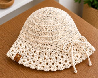 Crochet Bucket Hat Pattern PDF Handmade Summer Sun Hat Tutorial Digital Crochet Pattern Boho Lace Hat Design Beginner Friendly DIY Gift