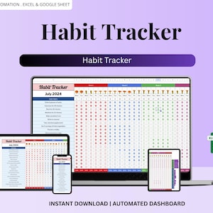 Planificador de rutinas diarias, seguimiento de hábitos semanales y mensuales, hoja de cálculo para seguimiento de hábitos, seguimiento de objetivos de productividad para TDAH, hoja de cálculo de Google, autocuidado, establecer vida