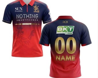 New Customised Royal Challengers Bengaluru RCB IpL Team Jersey 2026 Fan Addition