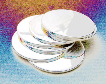 1 Inch 20 Gauge STERLING SILVER Discs Hand Stamping DISCS Metal Blanks Qty 6 Disks