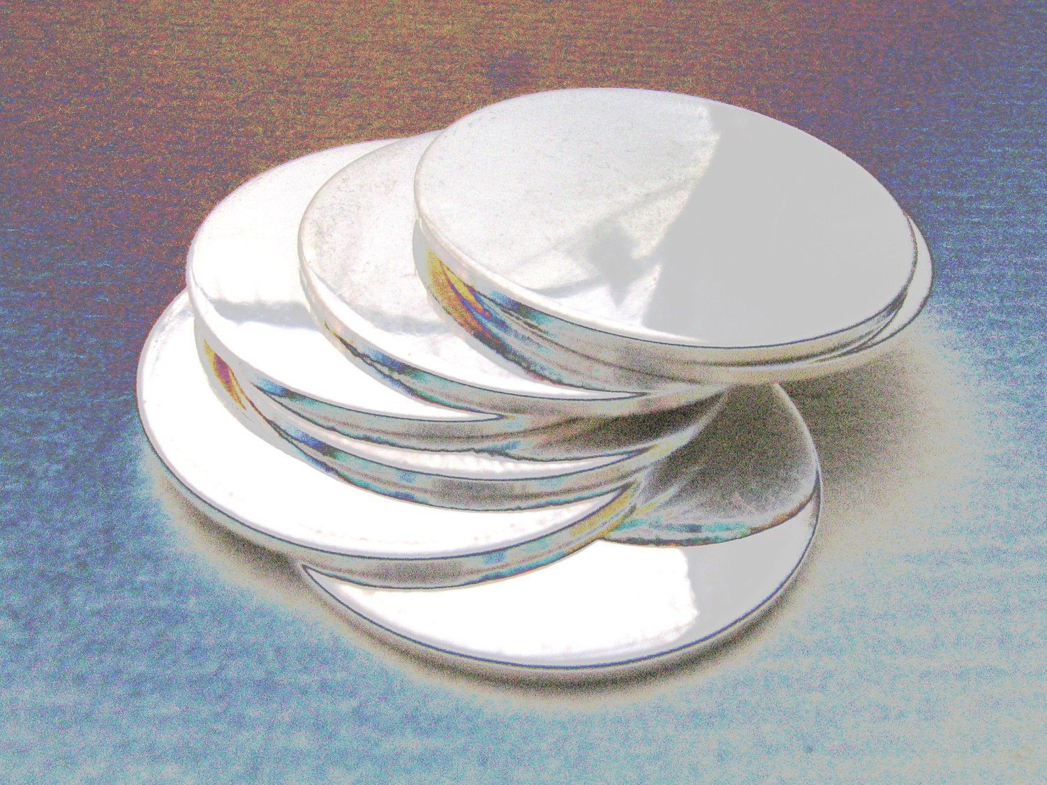 Round Blanks, Disc Blanks, Hand Stamping Blanks, Metal Blanks, Aluminum, 1  1/4 Circles, 20 gauge Qty 12 Pendants Deburred Edges 20ga