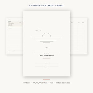 Travel Journal Printable | Guided Trip Memory Book, Any Destination | 88 Pages | A4, A5, US Letter + GoodNotes iPad | Instant Download