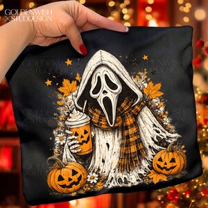 Ghostface Fall Coffee Png, Halloween Latte Shirt Design, Autumn Spooky Season Sublimation, Spooky Pumpkin Coffee PNG