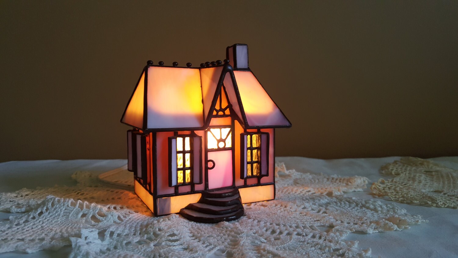 1993 The Candymaker's Cottage Bill Job Stained Glass Etsy
