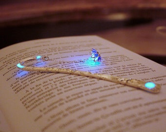 Lotus Bookmark Glow in the Dark / Silver Flower Bookmark / Purple Lotus / Blue Lotus /