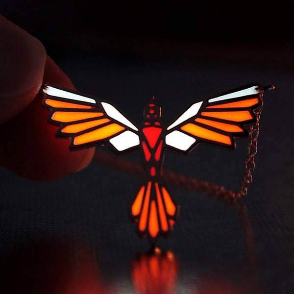 Phoenix Pendant Glow in the Dark / Silver Pendant / Stainless Steel