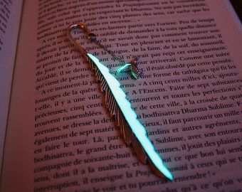 Feather Bookmark Glow in the Dark / Hummingbird Bookmark / Bird Bookmark /