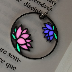 Lotus Flowers Bookmark - Glow in the Dark - Star Moon Bookmark -