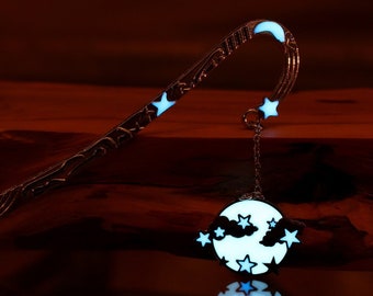 Stars and Clouds Bookmark / Glow in the Dark / Sky Bookmark /