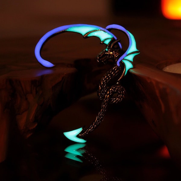 Dragon ear cuff Glow in the Dark / Purple Dragon / Earring /