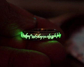 Friends Ring Glow in the Dark / Engraved Ring / Sterling Silver 925 Spinner Ring /