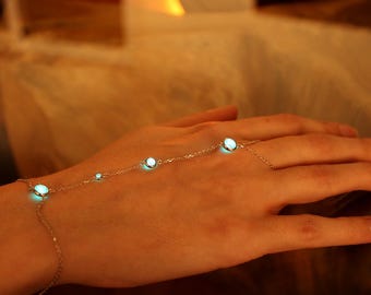 Pulsera de cadena de plata de ley 925 - Brilla en la oscuridad