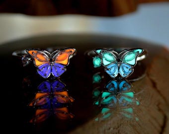 Spinning Butterfly Ring / Sterling Silver 925 / Resizable Rotating Ring / Cubic Zirconia / Anxiety Ring /