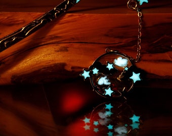 Stars and Clouds Bookmark / Glow in the Dark / Sky Bookmark /