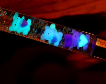 Float Pen Glow in the Dark / Teddy Bear Floating pen / Teddy Bear Pen / Rainbow Color /