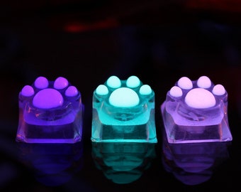 Keycaps Glow in the Dark / Esc Handmade Key Cap / RGB Key cap / Cherry Standard / Paw / MX Switch /