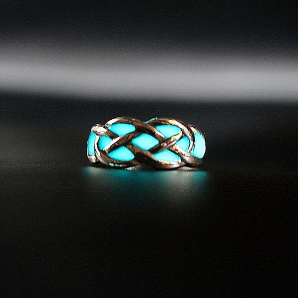 Celtic Knots Toe Ring / Glow in the Dark / Sterling Silver 925 / Midi Ring / Adjustable Ring /