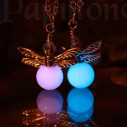 Handmade Glow Glass Firefly Necklace Fireflies Etsy