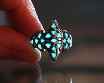 Celtic Ring Glow in the Dark / Sterling Silver 925 Ring / - Etsy