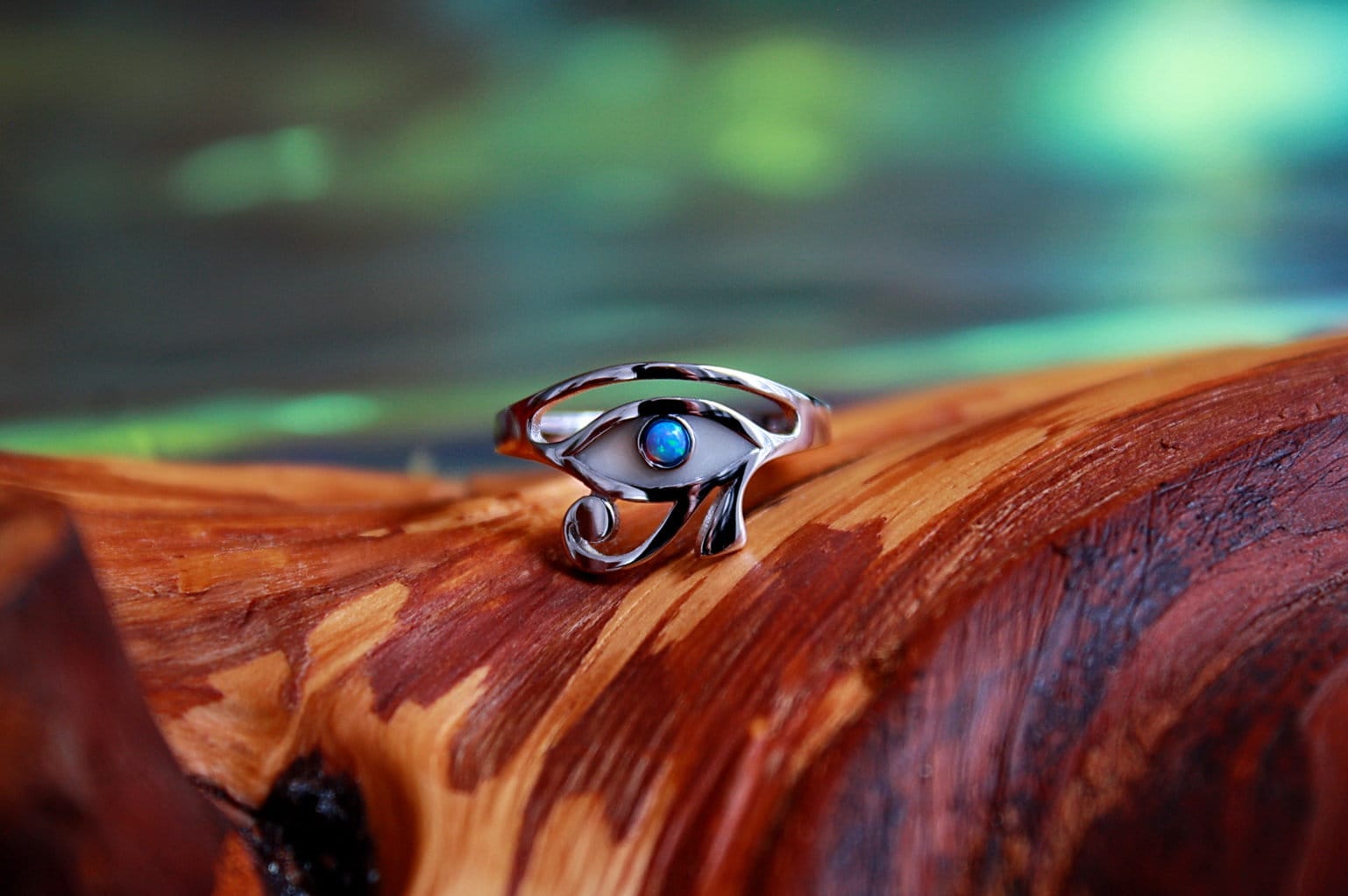 Osirus Rings Eye of Osiris Ring / Glow in the Dark / Sterling Silver Ring / Egyptian ...
