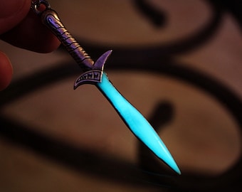 Sword pendant Glow in the Dark / Elven Dagger Necklace /