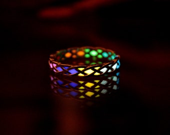 Celtic Knots Ring / Glow in the Dark / Sterling Silver Celtic Ring /