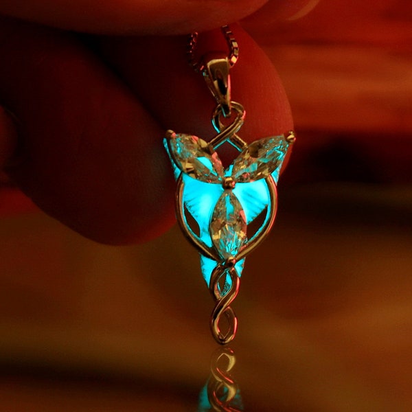 Angel Pendant Glow in the Dark / Sterling Silver Angel Necklace / Elfic /