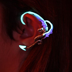 Dragon ear cuff Glow in the Dark / Purple Dragon / Earring / image 3