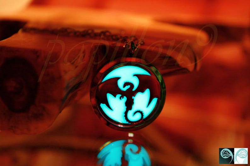 Rainblow Dragon Glow in the Dark Dragon Locket Stainless Steel Glow Dragon