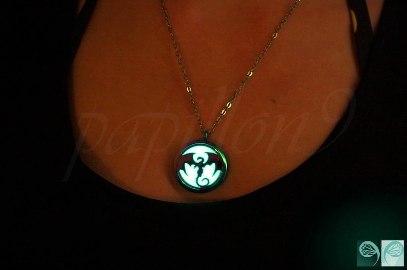 Rainblow Dragon Glow in the Dark Dragon Locket Stainless Steel Glow Dragon