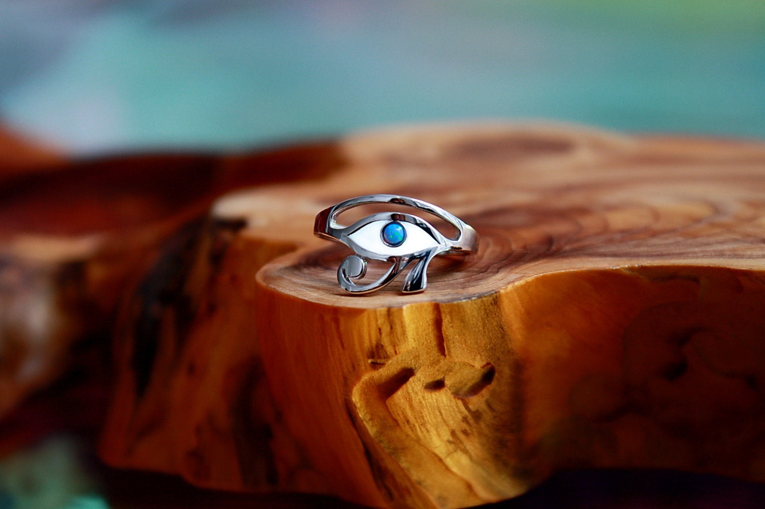 Osirus Rings Eye of Osiris Ring / Glow in the Dark / Sterling Silver Ring / Egyptian ...