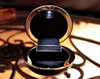 Round Black Led box / Luxury Jewelry Box / High Gloss Jewelry Box /