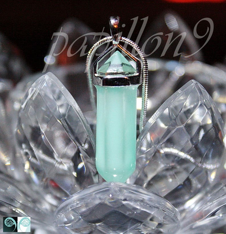 Crystal Healing Point Pendant / Glow in the Dark Quartz Etsy