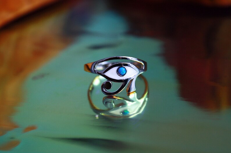 Osirus Rings Eye of Osiris Ring / Glow in the Dark / Sterling Silver Ring / Egyptian ...