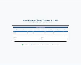 Google-spreadsheetsjabloon voor onroerend goed | Koper verkoper klanttracker (digitale download)