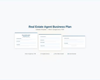 Businessplan makelaar | Inkomsten, leadgeneratie, marketingstrategie (digitale download)