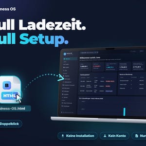 Business OS Offline-App — main dashboard with charts, lists, and navigation sidebar