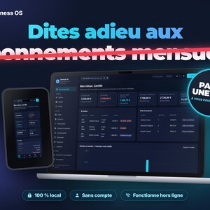 Business OS App Offline | Logiciel Facturation Comptabilité CRM | Dépenses Suivi Temps | Sans Abonnement