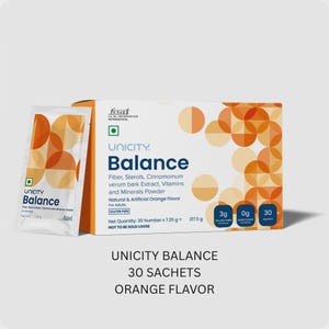 Unicity Balance Orange – 1 Box (30 Packets) | Orange Fiber Drink Mix