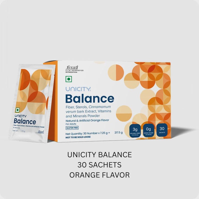 Unicity Balance Orange – 1 Box (30 Packets) | Orange Fiber Drink Mix