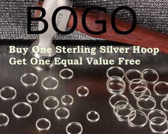 Sterling Silver Cartilage Hoop, Sterling Silver Hoop Earrings, Huggie Hoops, Helix Piercing, Conch, Septum, Nose Ring 6-12mm Teeny Tiny Hoop