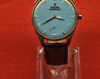 Serviced Rolex Marconi Watch: 24k Rose Gold Plated Dial Refinished