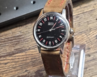 Vintage Zodiac Jet Aeronaut Watch 1960s Swiss Made Men's Wristwatch
