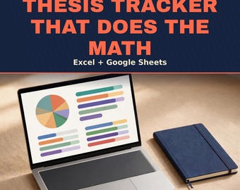Thesis Planner Excel Spreadsheet | Dissertation Planner for PhD & Masters Students, Google Sheets Compatible Word Count Tracker