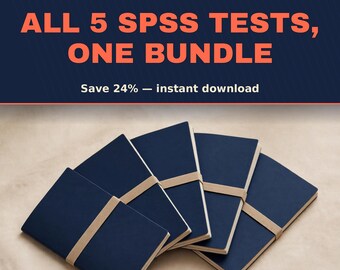 SPSS Complete Bundle | 5 Step-by-Step SPSS Tutorial Packs: ANOVA, T-Tests, Correlation, Regression | Statistics Help