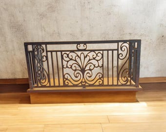 Jugendstil Balkon Geländer 1/12 Gusseisen-Optik  Maße: 1 x 200 x 91 mm, 2 x 68 x 91 mm