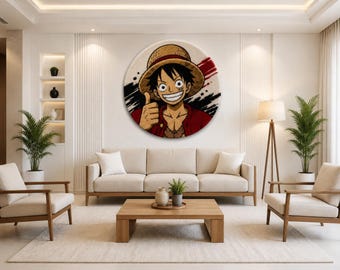Tappeto rotondo con personaggi anime, arazzo da parete con pirati anime, tappeto con personaggi dei cartoni animati, decorazione anime giapponese, arazzo da parete per sala giochi