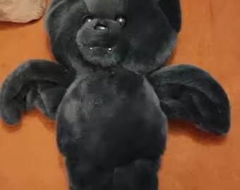 Black Bat Plush Toy, Cute Gothic Kawaii Stuffed Animal, Soft Spooky Plushie, Aesthetic Animal Doll, Halloween Gift